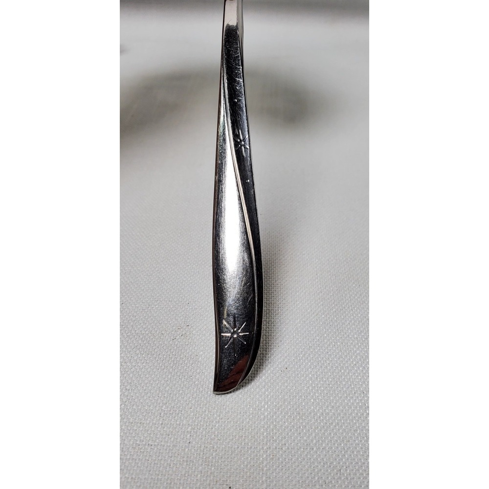 Oneida Community Deluxe Stainless Starburst Atomic MCM Serving Spoon Vintage